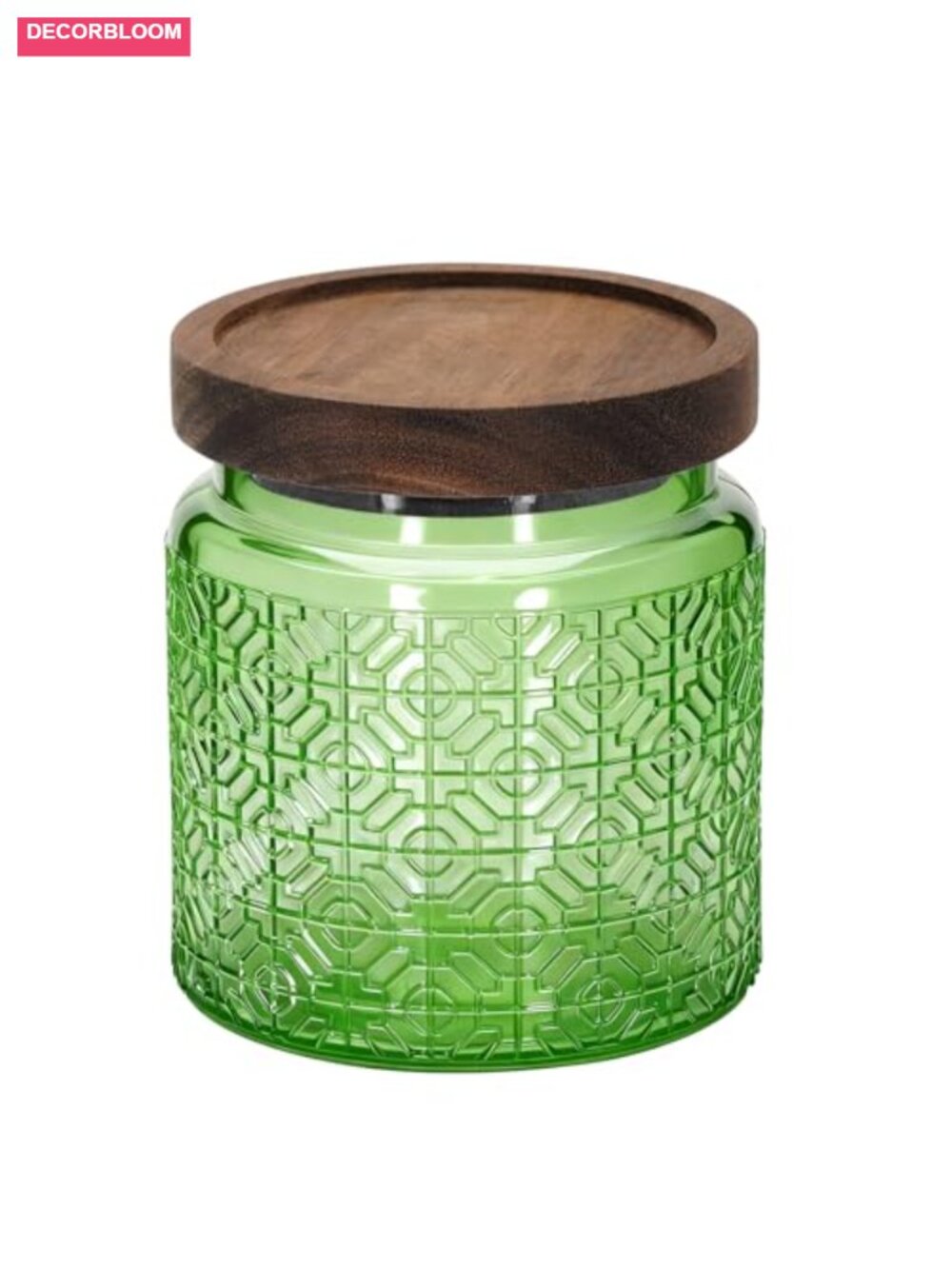 Vintage Glass Candy Jar with Acacia Wood Lid Airtight Kitchen Canister